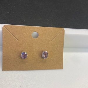 Amethyst stud earrings, Mounted in 925 sterling silver
